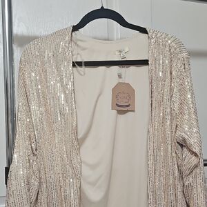 Kori Gold Sequin Cardigan